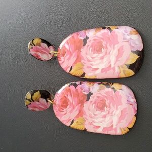 Hand-made Hand Crafted Floral Vibes Resin Earrings New